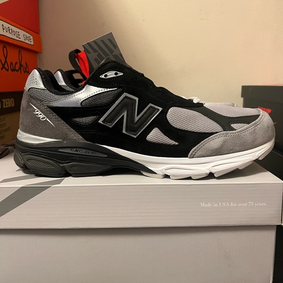 MENS DTLR NEW BALANCE 990 V3 GR3YSCALE M990DL3 Black Grey Mens Size 14 - Picture 3 of 10